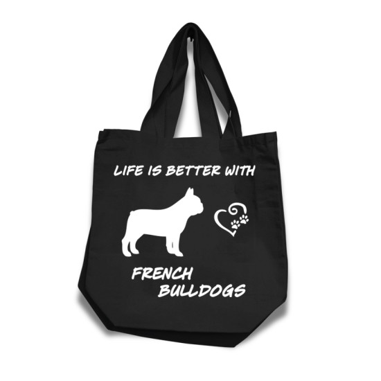 Fransk Bulldog tygkasse med korta handtag - Stilfull och praktisk - Torshammarens
