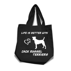 Jack Russel Terrier tygkasse korta handtag