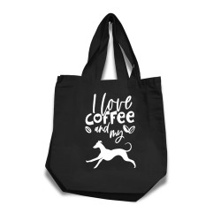 I Love Coffee - tygkasse korta handtag