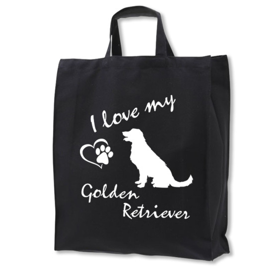 Golden Retriever tygkasse med korta handtag - Stilfull och praktisk - Torshammarens