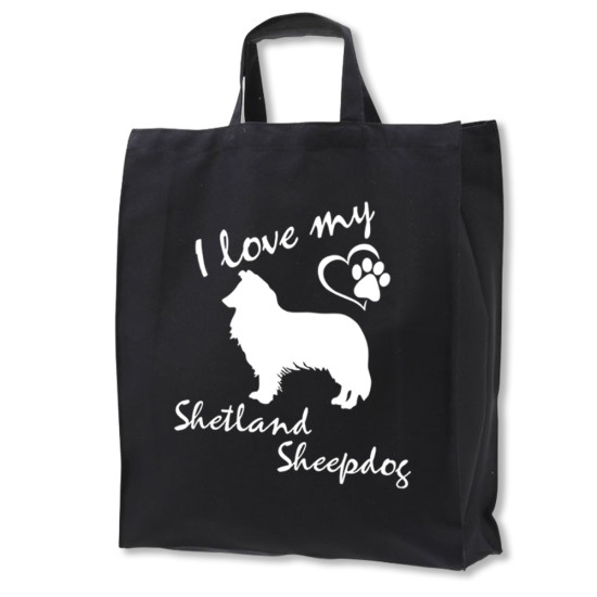 Shetland Sheepdog tygkasse med korta handtag - Stilfull och praktisk - Torshammarens