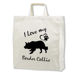 Border Collie tygkasse korta handtag