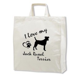 Jack Russel Terrier tygkasse korta handtag