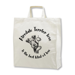 Airedale Terrier Love - tygkasse korta handtag