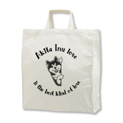 Akita Inu Love - tygkasse korta handtag