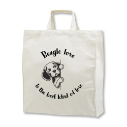 Beagle Love - tygkasse korta handtag