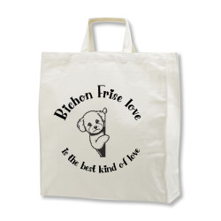 Bichon Frise Love - tygkasse korta handtag