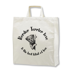 Border Terrier Love - tygkasse korta handtag