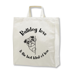 Bulldog Love - tygkasse korta handtag