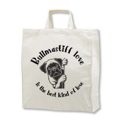 Bullmastiff Love - tygkasse korta handtag