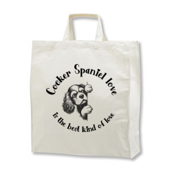 Cocker Spaniel Love - tygkasse korta handtag