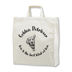 Golden Retriever Love - tygkasse korta handtag