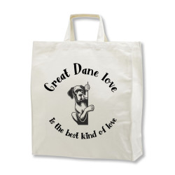 Great Dane Love - tygkasse korta handtag