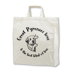 Great Pyrenees Love - tygkasse korta handtag