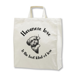 Havanese Love - tygkasse korta handtag