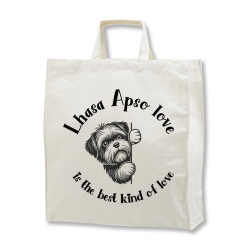 Lhasa Apso Love - tygkasse korta handtag