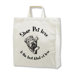 Shar Pei Love - tygkasse korta handtag