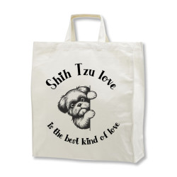 Shih Tzu Love - tygkasse korta handtag