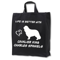 Cavalier King Charles Spaniel tygkasse korta handtag