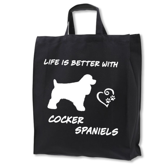Cocker Spaniel tygkasse med korta handtag - Stilfull och praktisk - Torshammarens
