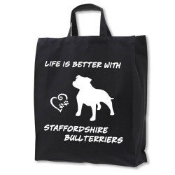Staffordshire Bullterrier tygkasse korta handtag