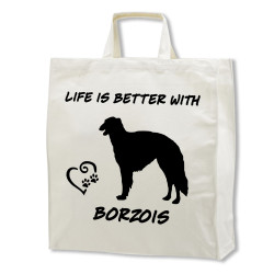 Borzoi tygkasse korta handtag