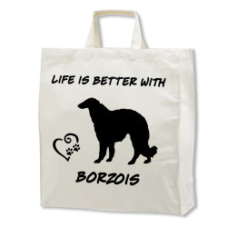 Borzoi tygkasse korta handtag