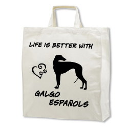 Galgo Español tygkasse korta handtag