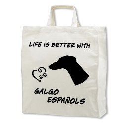 Galgo Español tygkasse korta handtag