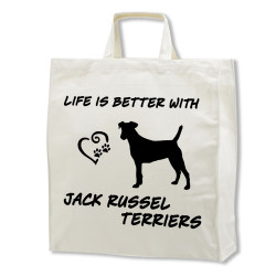 Jack Russel Terrier tygkasse korta handtag