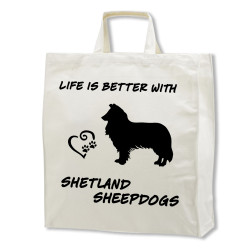 Shetland Sheepdog tygkasse korta handtag