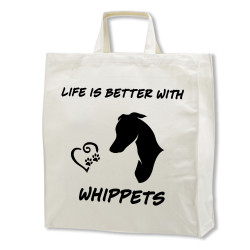 Whippet tygkasse korta handtag