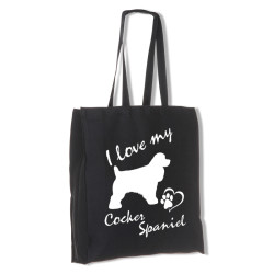 Cocker Spaniel tygkasse långa handtag