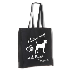 Jack Russel Terrier tygkasse långa handtag