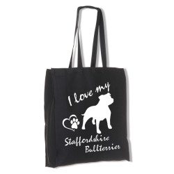 Staffordshire Bullterrier tygkasse långa handtag