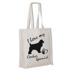 Cocker Spaniel tygkasse långa handtag