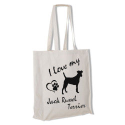 Jack Russel Terrier tygkasse långa handtag
