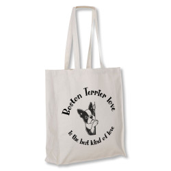 Boston Terrier Love - tygkasse långa handtag