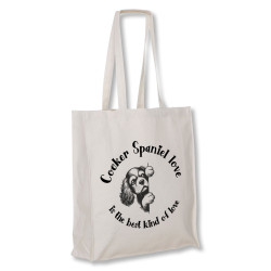 Cocker Spaniel Love - tygkasse långa handtag