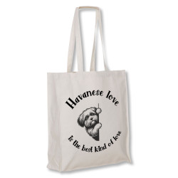 Havanese Love - tygkasse långa handtag