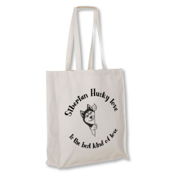 Siberian Husky Love - tygkasse långa handtag