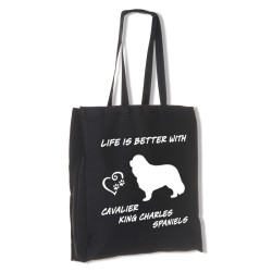 Cavalier King Charles Spaniel tygkasse långa handtag