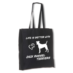 Jack Russel Terrier tygkasse långa handtag