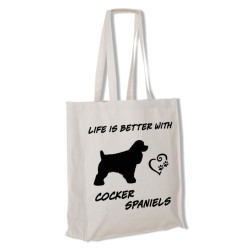 Cocker Spaniel tygkasse långa handtag