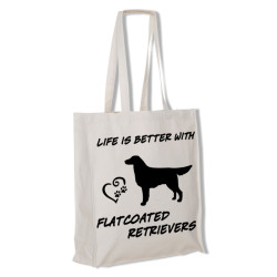 Flatcoated Retreiver tygkasse långa handtag
