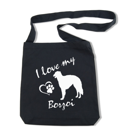 Borzoi axelväska - Tygkassar med hundmotiv - Torshammarens