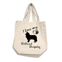 Shetland Sheepdog tygkasse korta handtag
