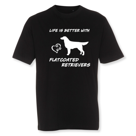 Herr T-shirt med Flatcoated Retriever motiv - Torshammarens