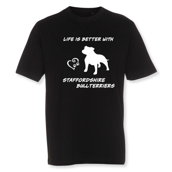 Herr T-shirt med Staffordshire Bullterier motiv - Torshammarens