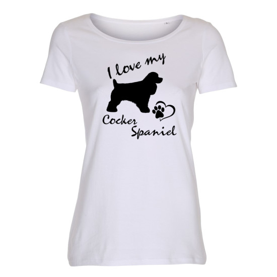 Dam T-shirt med Cocker Spaniel motiv - Torshammarens
